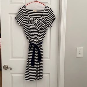 Kate spade navy and white striped dress